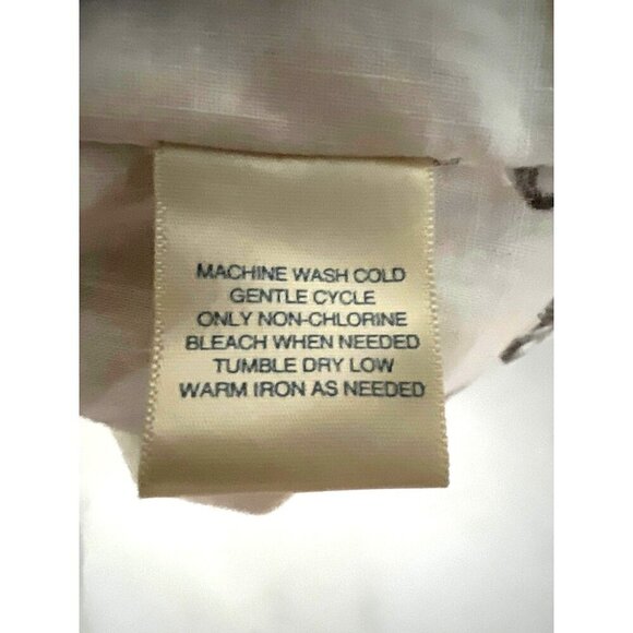 Mens Vintage Hawaiian Floral Beige Brown Linen Button Up Camp Shirt 2XL Pocket - Picture 7 of 7